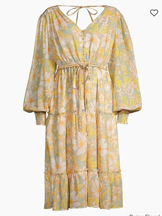 Rachel Parcell Dresses & Skirts - Rachel Parcell Pastel Yellow Floral Tie-Waist Midi Dress